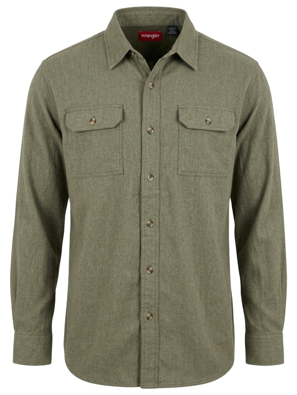 Wrangler Olive Green Button-Front Work Shirt Size 3XL